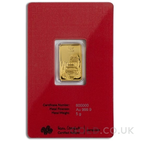5g Gold Bar Year of the Pig PAMP