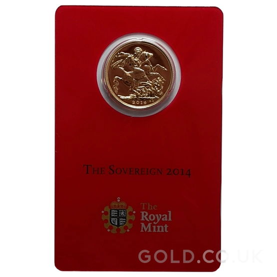 2014 Gold Sovereign Coin Elizabeth II Fourth Head India