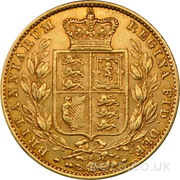 1879 Gold Sovereign Coin Queen Victoria Young Head Shield Back Sydney