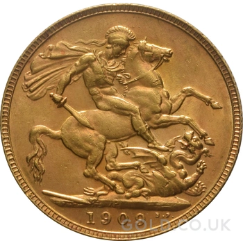 1909 Gold Sovereign Coin Edward VII Perth