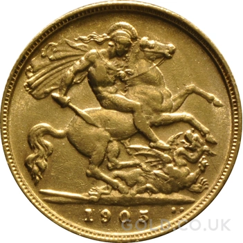 1905 Gold Half Sovereign Edward VII