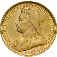 Gold Sovereign Coin Victoria Old Veiled Head
