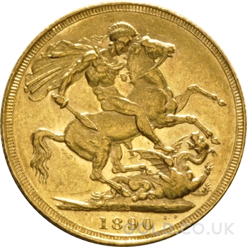 1890 Gold Sovereign Coin Queen Victoria Jubilee Head Sydney