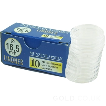 Lindner Coin Capsules 16.5mm Suitable for 1/10oz Coins 10 Box