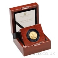 Royal Mint 1/4oz Year of the Rabbit Proof Gold Coin Boxed (2023)