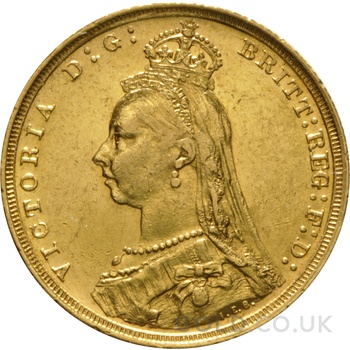 1893 Gold Sovereign Coin Queen Victoria Jubilee Head Sydney