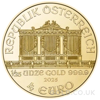 2025 1/25oz Austrian Gold Philharmonic Coin