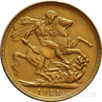 1928 Gold Sovereign Coin George V Melbourne