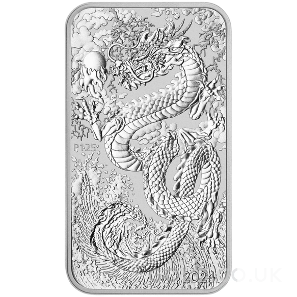 2024 Perth Mint 1oz Dragon Rectangular Silver Bar (Coin)