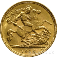 1915 Gold Half Sovereign Coin George V (S)