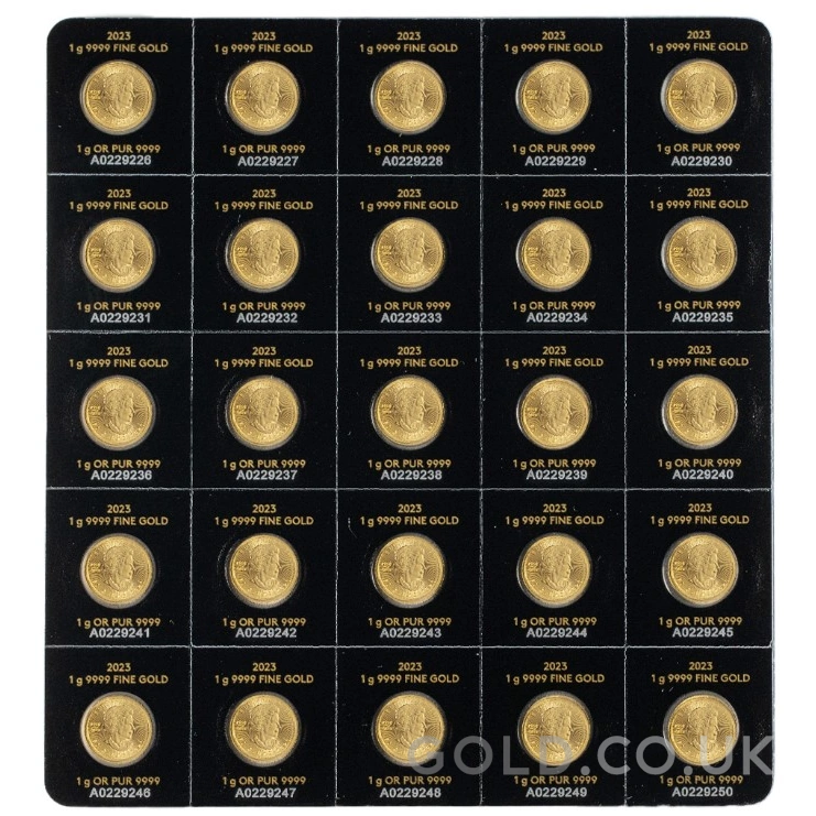 2023 MapleGram 25 x 1g Gold Coins