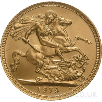 1979 Gold Sovereign Coin Elizabeth II Decimal Portrait