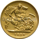 1898 Victoria  Old Head Gold Half Sovereign (London Mint)