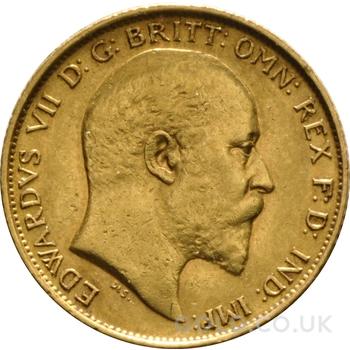 1907 Gold Half Sovereign Edward VII Melbourne