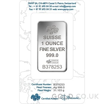 1oz Silver Bar PAMP Lady Fortuna Minted