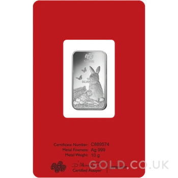 10g Silver Bar 2023 Year of the Rabbit PAMP