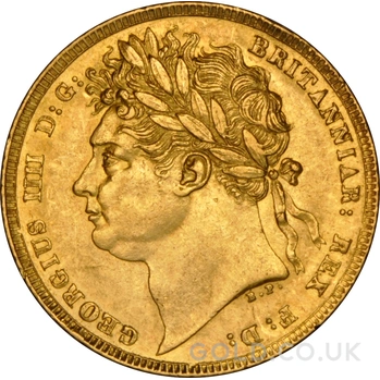 1823 Gold Sovereign Coin George IV Laureate Head