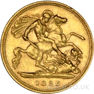 1896 Gold Half Sovereign Coin Victoria
