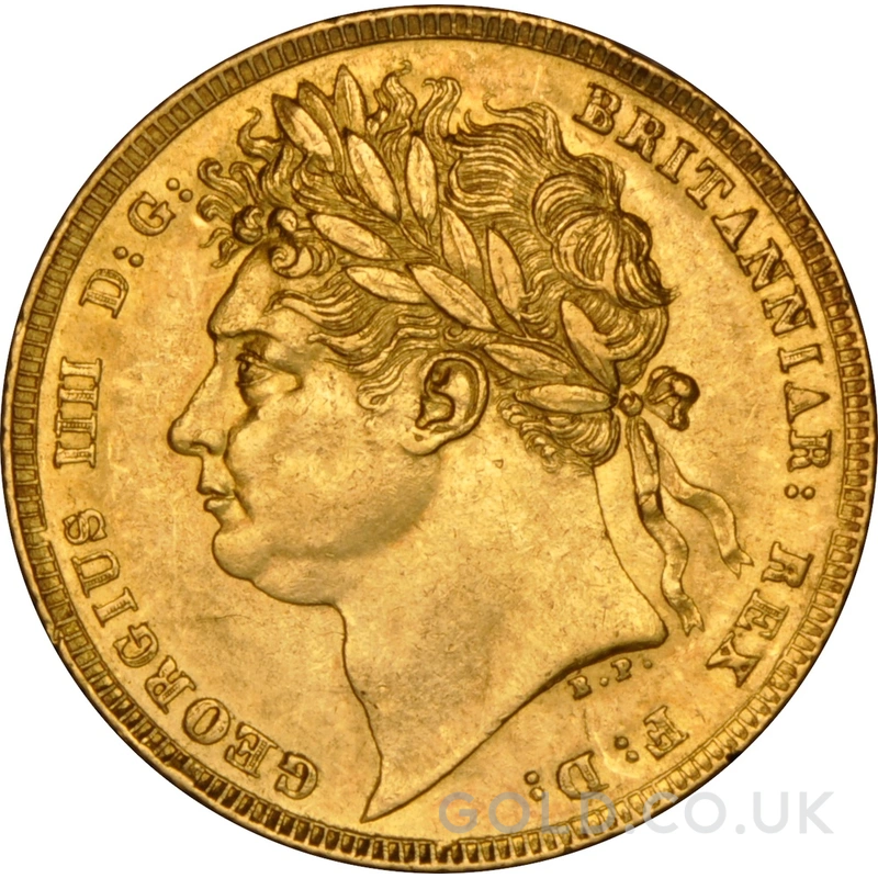 1823 Gold Sovereign Coin George IV Laureate Head