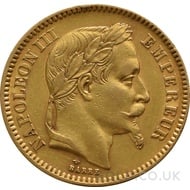 20 French Francs - Napoleon III Laureate Head (Best Value)
