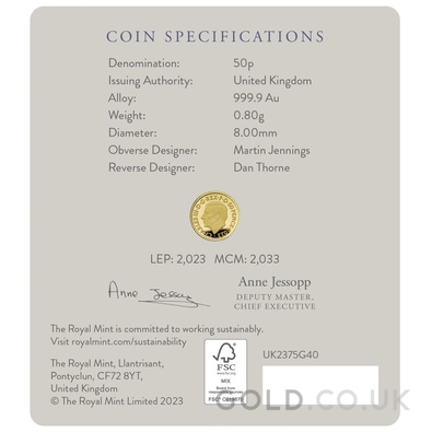 2023 75th Birthday of King Charles III 1/40oz Gold Proof Coin