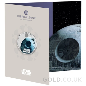 2024 50p Star Wars Death Star Proof Silver Coin Boxed