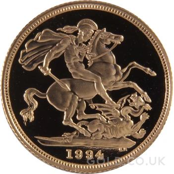 1994 Proof Gold Sovereign Boxed