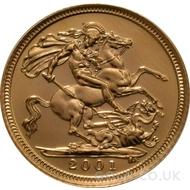 2001 Gold Half Sovereign Coin Elizabeth II
