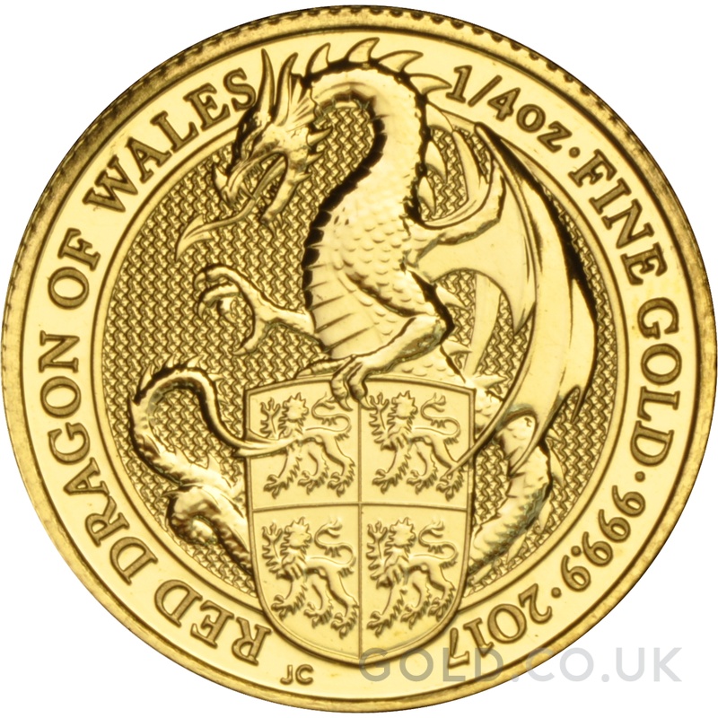 2017 1/4oz Red Dragon of Wales Gold Coin Queen's Beasts