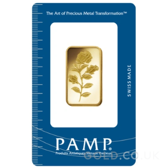 1/2oz Gold Bar PAMP Rosa Minted