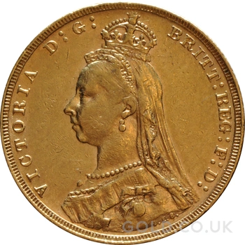 1892 Gold Sovereign Coin Queen Victoria Jubilee Head