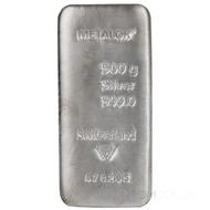 500g Metalor Silver Bars