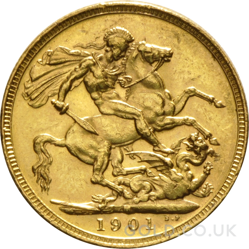 1901 Gold Sovereign Coin Queen Victoria Old Head Melbourne