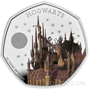 2023 Proof 50p Silver Coin 25th Anniversary of Harry Potter Hogwarts School Boxed