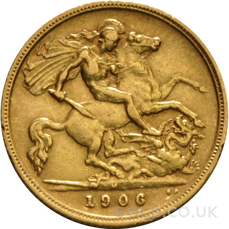 1906 Gold Half Sovereign Edward VII Melbourne