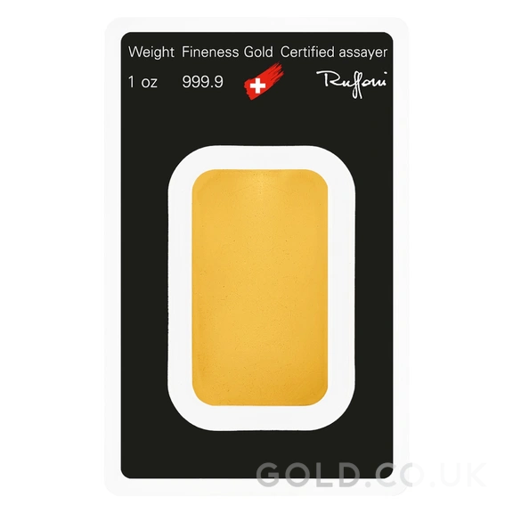 1oz Gold Bar Argor-Heraeus
