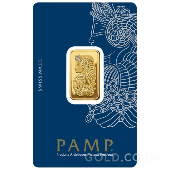 10g Gold Bar PAMP Lady Fortuna Minted
