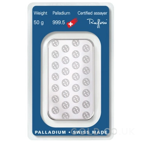 50g Palladium Bar Argor-Heraeus