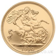 Gold Proof £2 Two Pound Double Sovereign (1990)