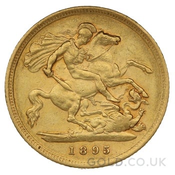 1895 Gold Half Sovereign Queen Victoria Old Head