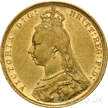1893 Gold Sovereign Coin Queen Victoria Jubilee Head Melbourne