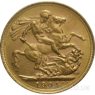 1904 Gold Sovereign Coin Edward VII (M)