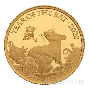 2020 Royal Mint 1/4oz Year of the Rat Proof Gold Coin Boxed