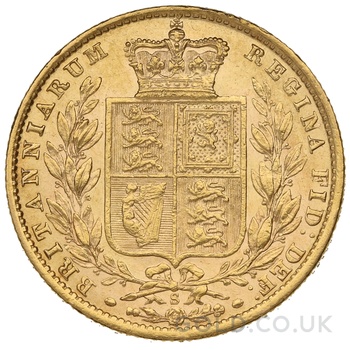 1873 Gold Sovereign Coin Queen Victoria Young Head Shield Back Sydney