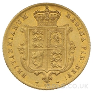 1865 Gold Half Sovereign Coin Victoria Shield Back
