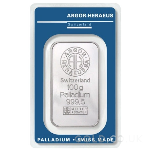 100g Palladium Bar Argor-Heraeus