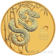 Half Ounce Gold Perth Mint Year of the Snake (2025)