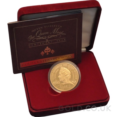2000 Proof Gold Crown £5 Coin Queen Mother Boxed