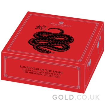 2025 Royal Mint 5oz Year of the Snake Proof Silver Coin Boxed