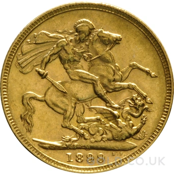 1899 Gold Sovereign Coin Queen Victoria Old Head Melbourne